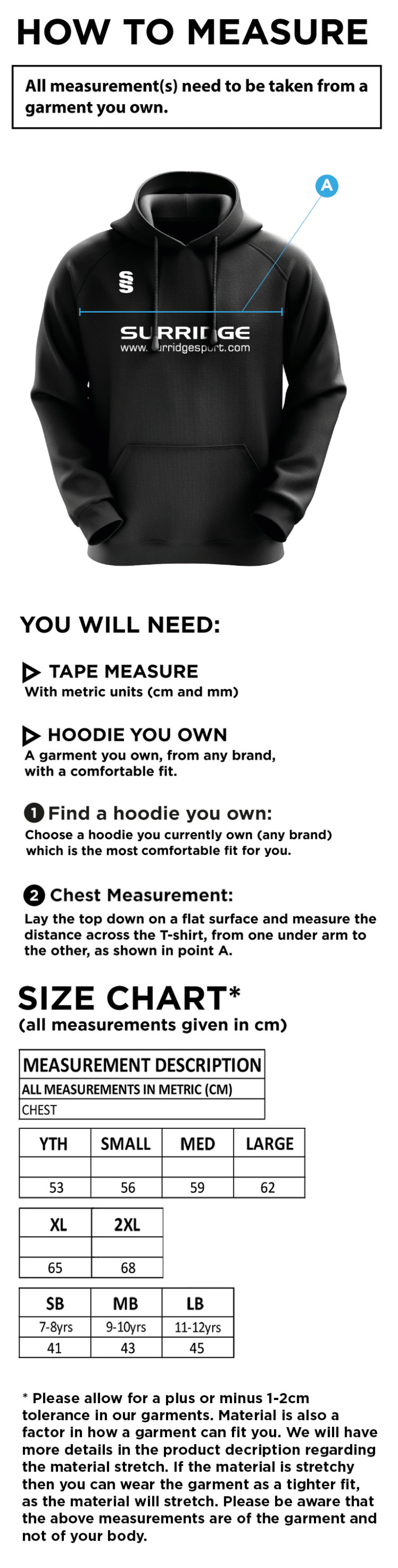 Brown Cow Rounders Blade Hoody : Black/Orange/White - Size Guide