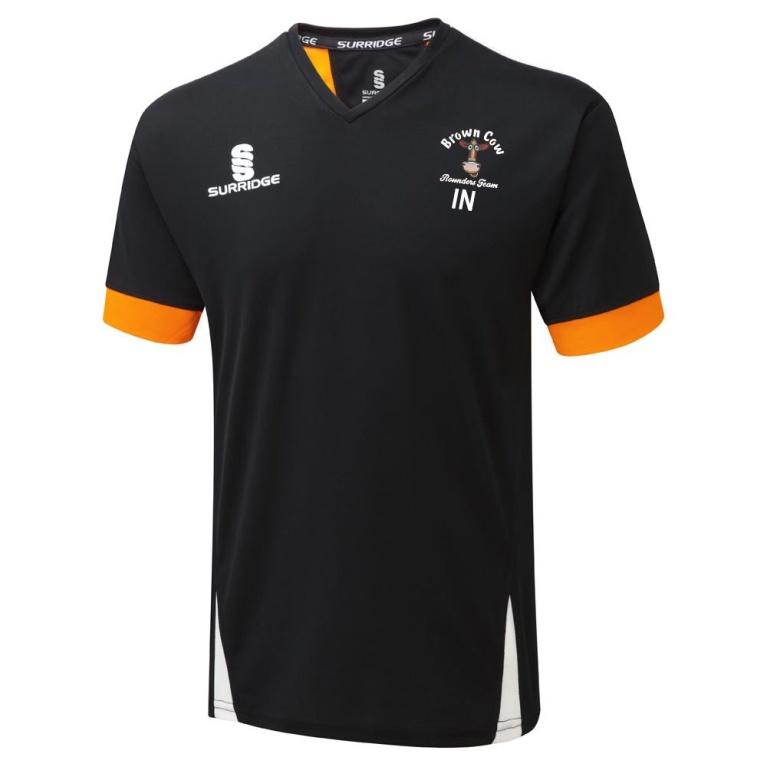 Brown Cow Rounders Blade T-shirt : Black / Orange / White