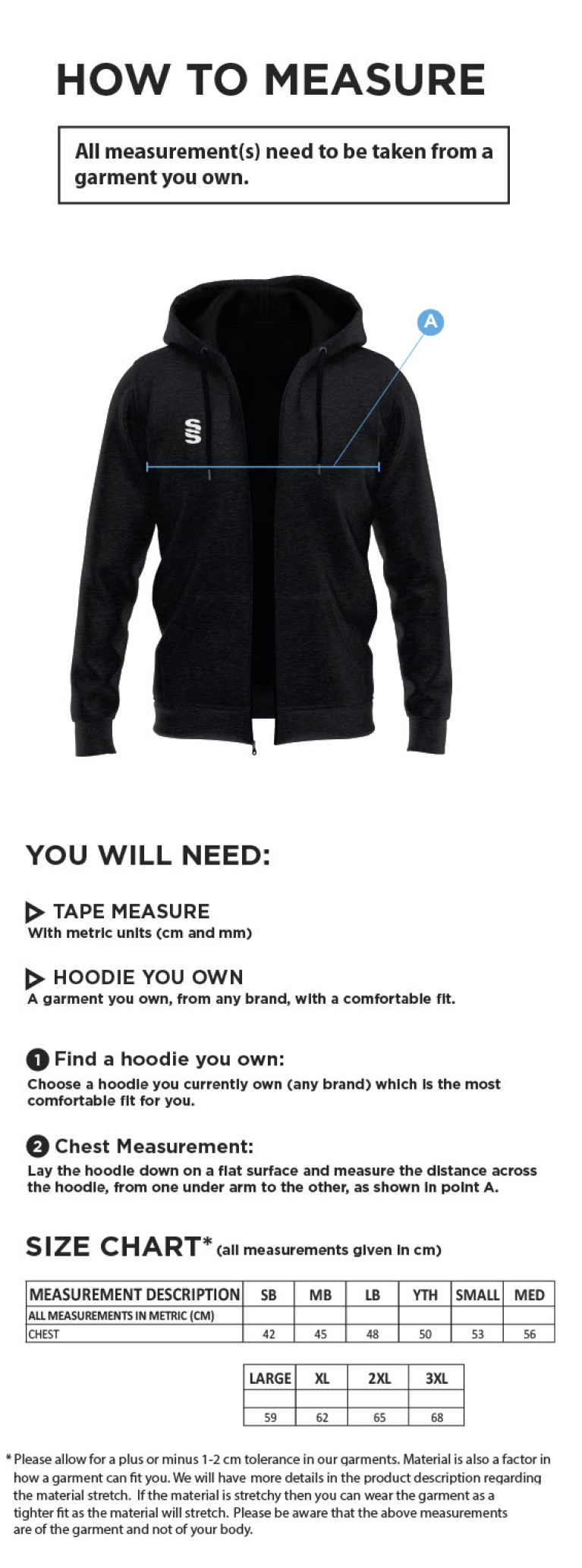 Brown Cow Rounders Dual Hoody - Size Guide