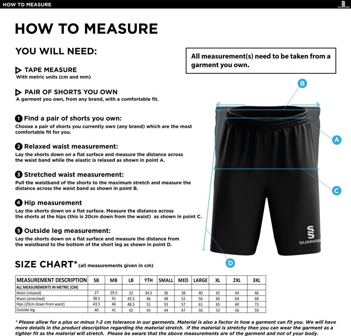 Brown Cow Rounders Blade Shorts : Black - Size Guide